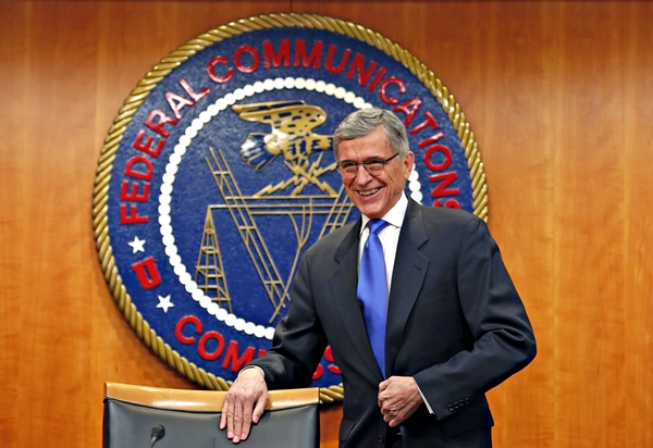 FEDERAL COMMUNICATIONS COMMISSION (FCC) CHAIRMAN TOM WHEELER ARRIVES AT FCC NET NEUTRALITY HEARING IN WASHINGTON
