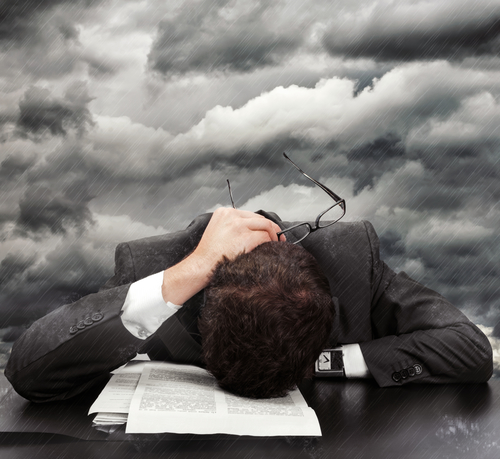 Businessman exhausted