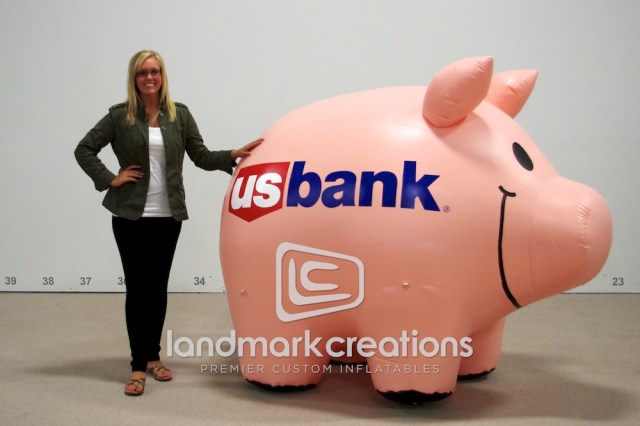 US Bank Inflatable Piggy Bank Pig Mascot