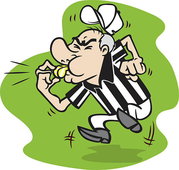 cartoon referee blowing his whistle