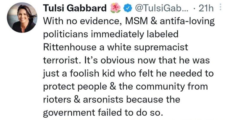 tulsi on rittenhouse