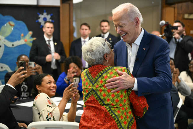 President Joe Biden speaks to voters on campaign trail ahead of 2024 November election